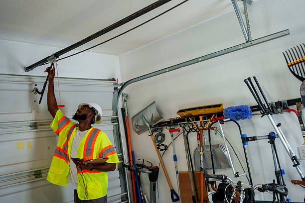 Professional Garage Door Panel Replacement technician working in Yaphank, NY